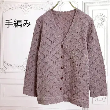 손뜨개 가디건 시스루 니트 겉옷 [ F ] 핑크 계열 더스티 컬러 고급