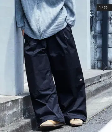 디키즈 x 프릭스스토어 별주 와이드 실루엣 더블니 워크 팬츠 2