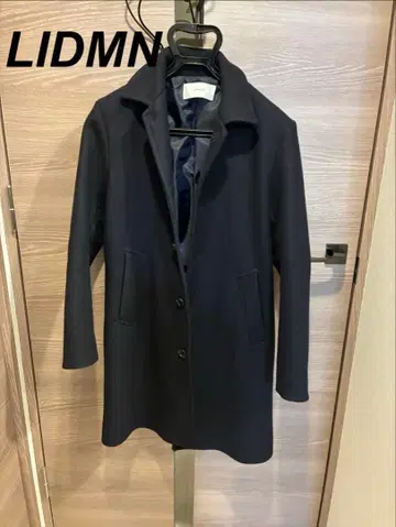 LIDNM 네이비 스텐카라 코트