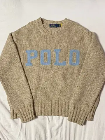 POLO 로고 포함 스웨터 베이지