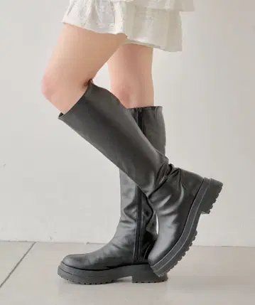 통굽 트랙 밑창 롱 부츠