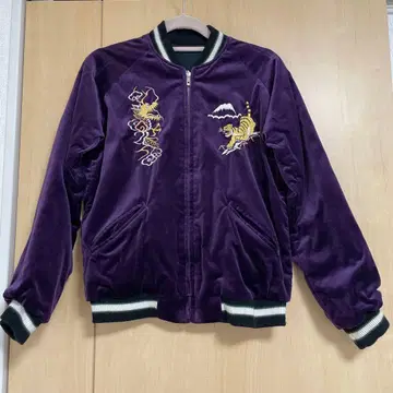 테일러 토요 x BEAMS 벨벳 리버서블 스카잔 퍼플