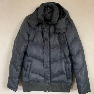 후드 부착 다운 자켓 다크 그레이