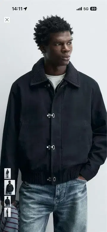 토글 버튼 대비 색상 자켓 네이비 블루