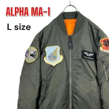 [ 새상품급 ] 알파 MA-1 플라이트 자켓 L 카키 와펜 밀리터리