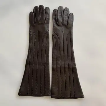 새상품급 이탈리아제 가죽 롱 그로브 가죽 장갑 다크 브라운 사이즈 7
