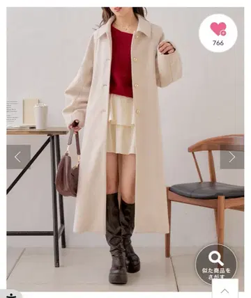 [ Chico ] 금장 버튼 빅 스텐칼라 롱 코트