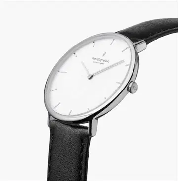 nordgreen 손목시계 Native 40mm 실버 블랙 가죽