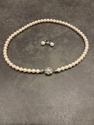 SV 펄 목걸이와 귀찌 세트 6.5~7mm