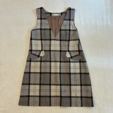 IKUKO 이쿠코 차분한 배색 체크 무늬 오버롤 스커트 [ j10 ]