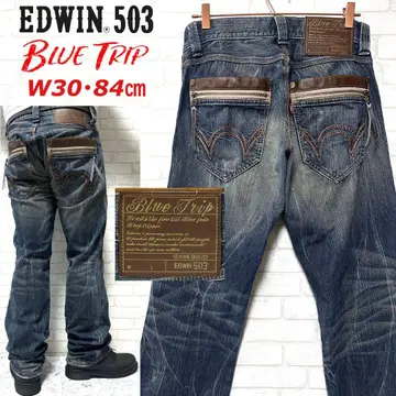 EDWIN BLUE TRIP 503 이중 포켓 스트레이트 청바지
