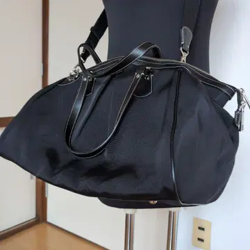 블랙 나일론 80% 소가죽 20% 보스턴 백