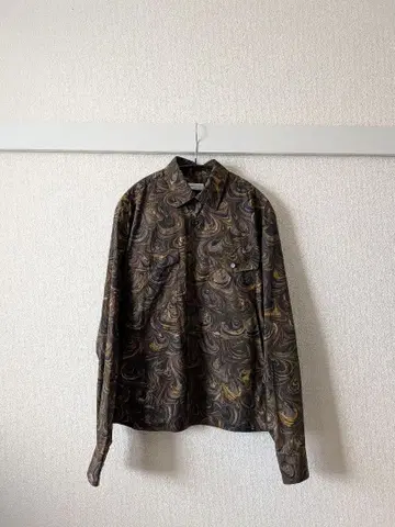 DRIES VAN NOTEN 마블 무늬 긴팔 셔츠