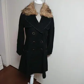 미사용 새상품 엑시즈팜 axesfemme 롱 코트 블랙 리본