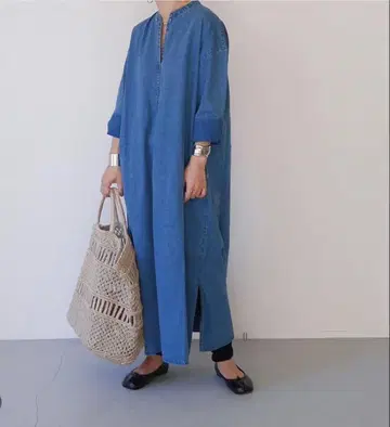 ADDRESS 데님 롱 원피스