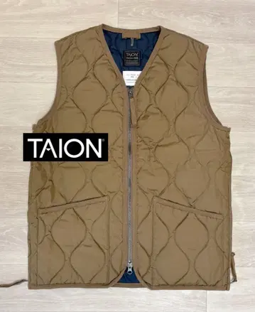 TAION 이너 다운 V넥 지퍼 베스트 퀼팅