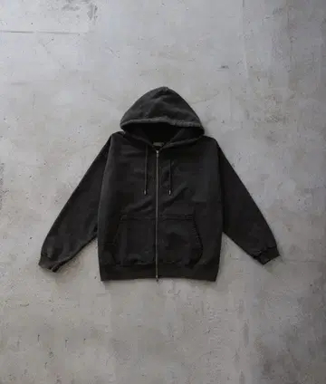 CLEL 헤비웨이트 로고 자수 풀 집업 후드티