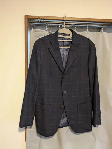 네이비 체크 비즈니스 자켓 175cm