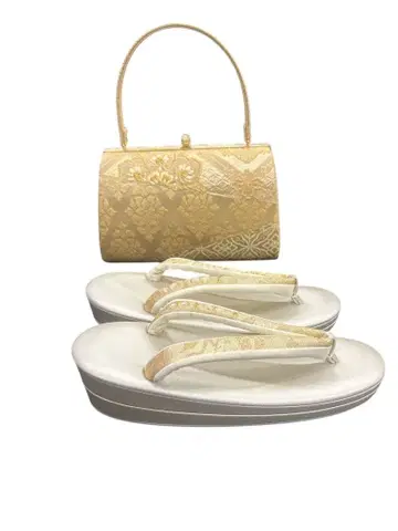 일본 의류 조리 백 세트 포멀 오비지 골드 프리 사이즈