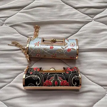 꽃무늬 자수 립스틱 백사 길운