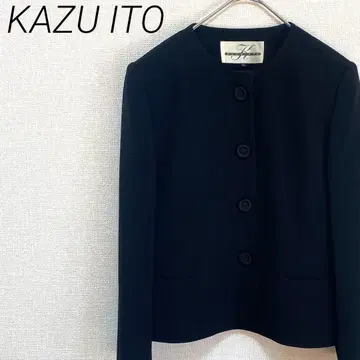 KAZU ITO 노카라 자켓 크루넥 심플 안감 부착 빅