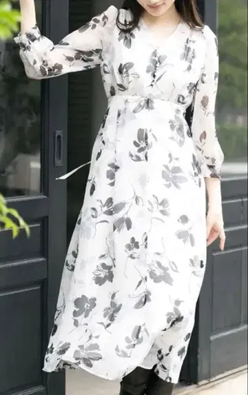 [ 새상품급 ] MISCH MASCH 바이컬러 플라워 원피스