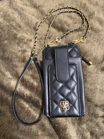 RANDA 퀼팅 스마트폰 숄더 블랙