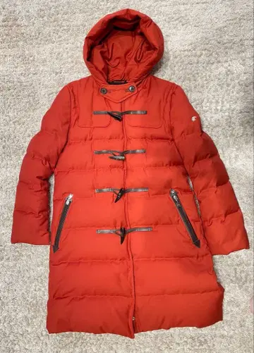 오렌지 더플 코트 후드 부착