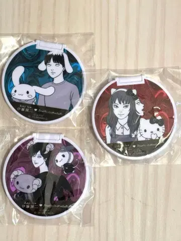 이토 준지 산리오 가챠 컴팩트 거울 키티 토미에