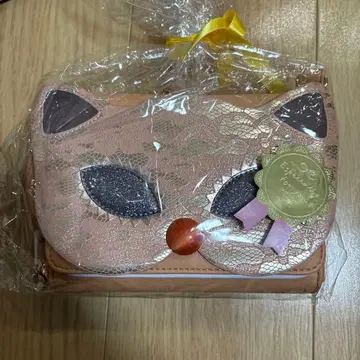 고양이 얼굴 디자인 핑크 파우치