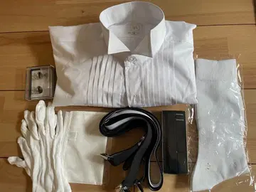 결혼식 남성 셔츠 세트 ( 턱시도 셔츠 M, 서스펜더, 암밴드 등 )