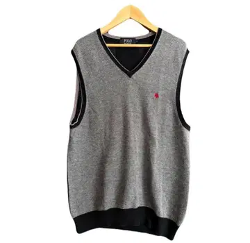 POLO 그레이 V넥 슬리브리스 베스트 M