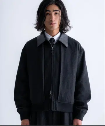 트위드 숏 블루종