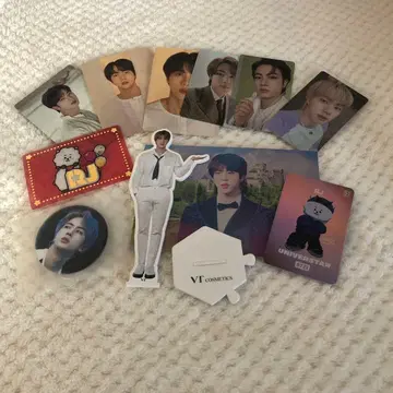 BTS JIN RJ 트레이딩 카드, 캔 배지 등 일괄 세트