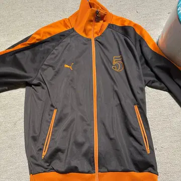 Puma 집업 자켓 블랙/오렌지