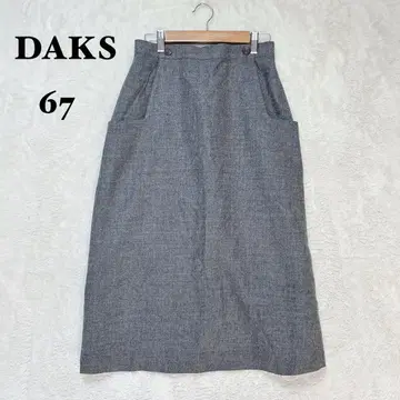 닥스 A라인 스커트 울 100% 종아리 기장 그레이 일본제 깔끔한