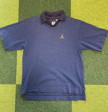 조던 점프맨 네이비 스트라이프 피케 셔츠 M 90s