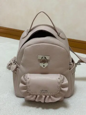 pium 피움 하트 락 미니 백팩 핑크