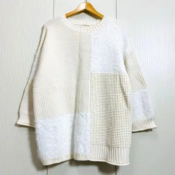 O0u 샤기 절개 니트 풀오버