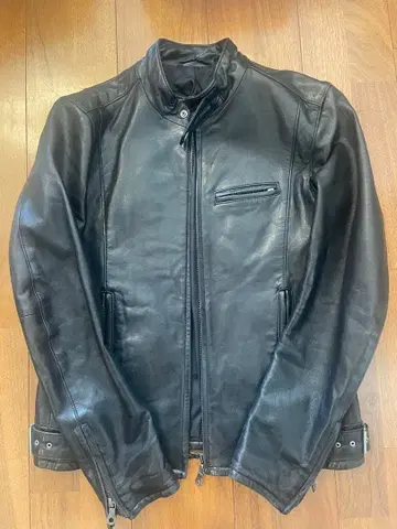 BOYCOTT 블랙 램 가죽 자켓 라이더 슬림