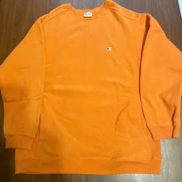 Champion 오렌지 크루넥 맨투맨