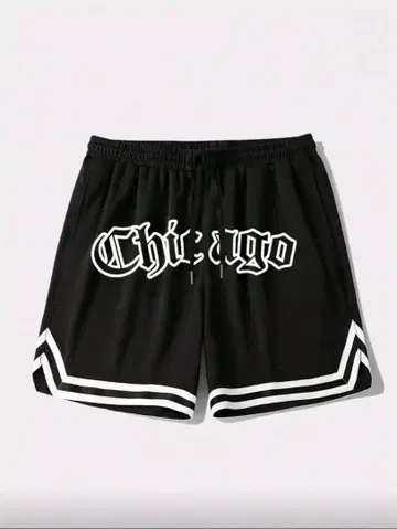 시카고 로고 블랙 숏팬츠
