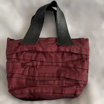 칸조 카구라 가죽 핸들백 빨강 검정