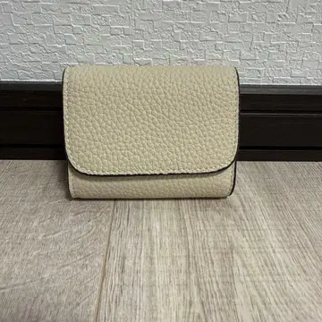 크림색 접이식 지갑 아코디언 주름 타입