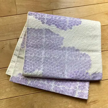 보라색 꽃무늬 후쿠로 오비