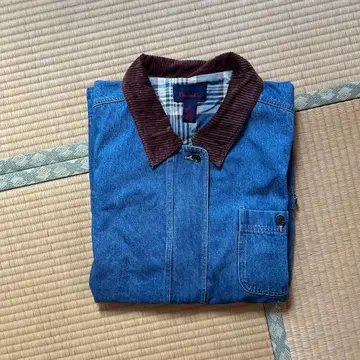vintage Denim & Co. 데님 자켓 코듀로이 옷깃