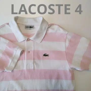LACOSTE 라코스테 피케 셔츠 반팔 보더 핑크 4 XL LL