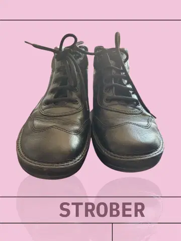 strober 하이컷 신발 H 천연 가죽 부츠 스트로버
