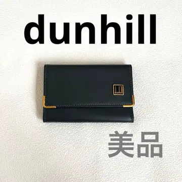 새상품급 dunhill 던힐 키케이스 6연 다크 그레이 골드 금장 장식