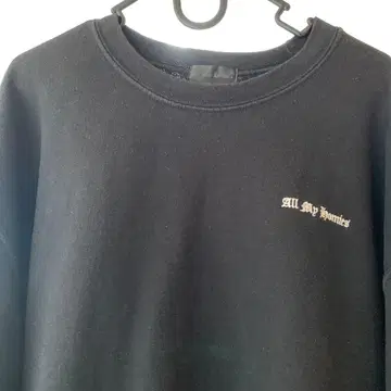 All My Homies 자수 로고 블랙 트레이닝복